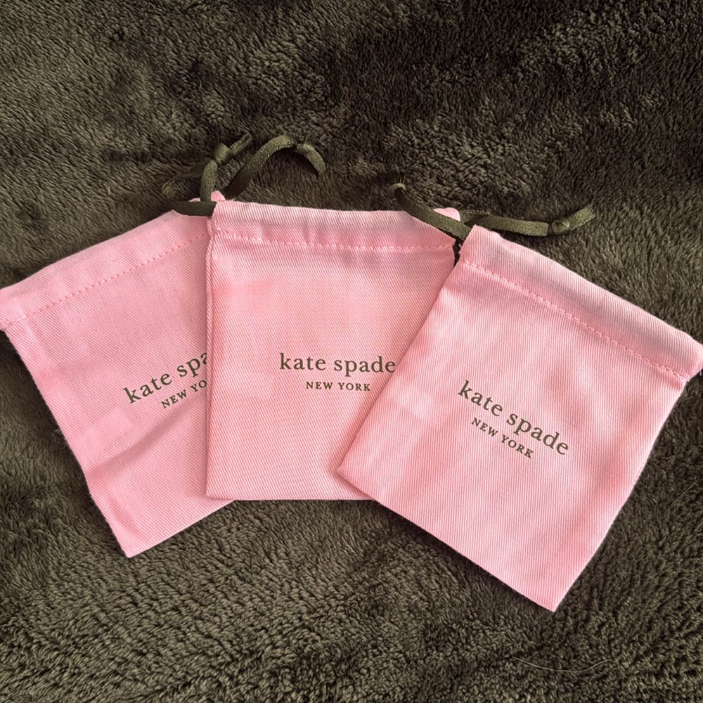 3 Kate Spade drawstring earring dust bags